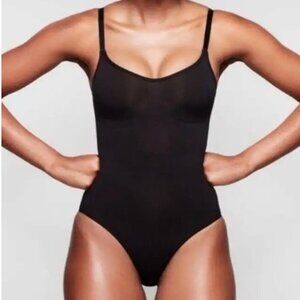 SKIMS Scultping Brief Bodysuit With Snaps In Onyx Black
